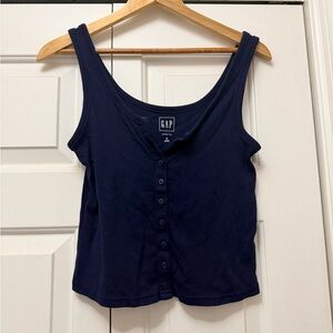 GAP | Women's Dark Blue Buttoned Tank Top